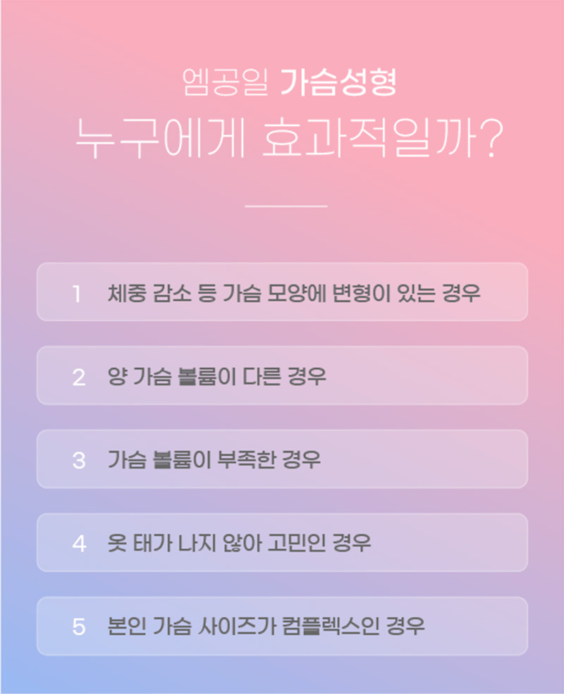 엠공일 가슴성형 누구에게 효과적일까?