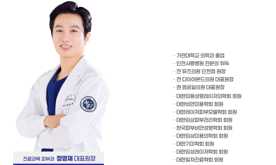진료과목 피부과 정명재 대표원장